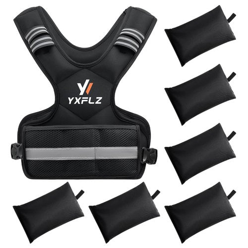 Weighted Vest Women Men, Yxflz 21-32lbs Adjustable Weights with 6 Ironsand Large Weight Vest for Home Workouts, Strength, Running, Fitness