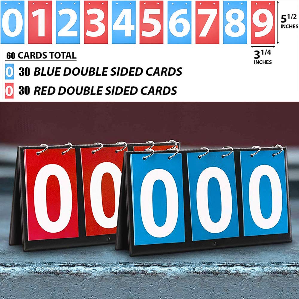 APORO 3 Digit Portable Table Top Scoreboard Flipper, Multi Sports Score Flip Scoreboard (0-999)