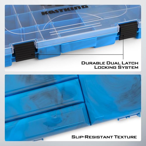 KastKing Tackle Boxes - Durable Plastic Storage Organizer with Removable Dividers | 2 or 4 Pack Options
