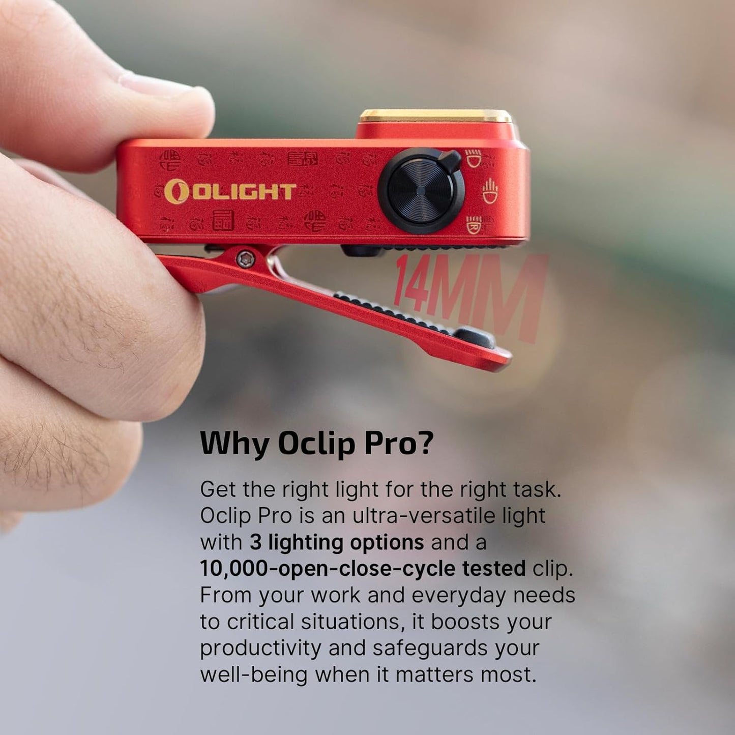 OLIGHT Oclip Pro Rechargeable EDC Flashlight - 500 Lumens, Magnetic Clip-On Light for Outdoor & Indoor Use