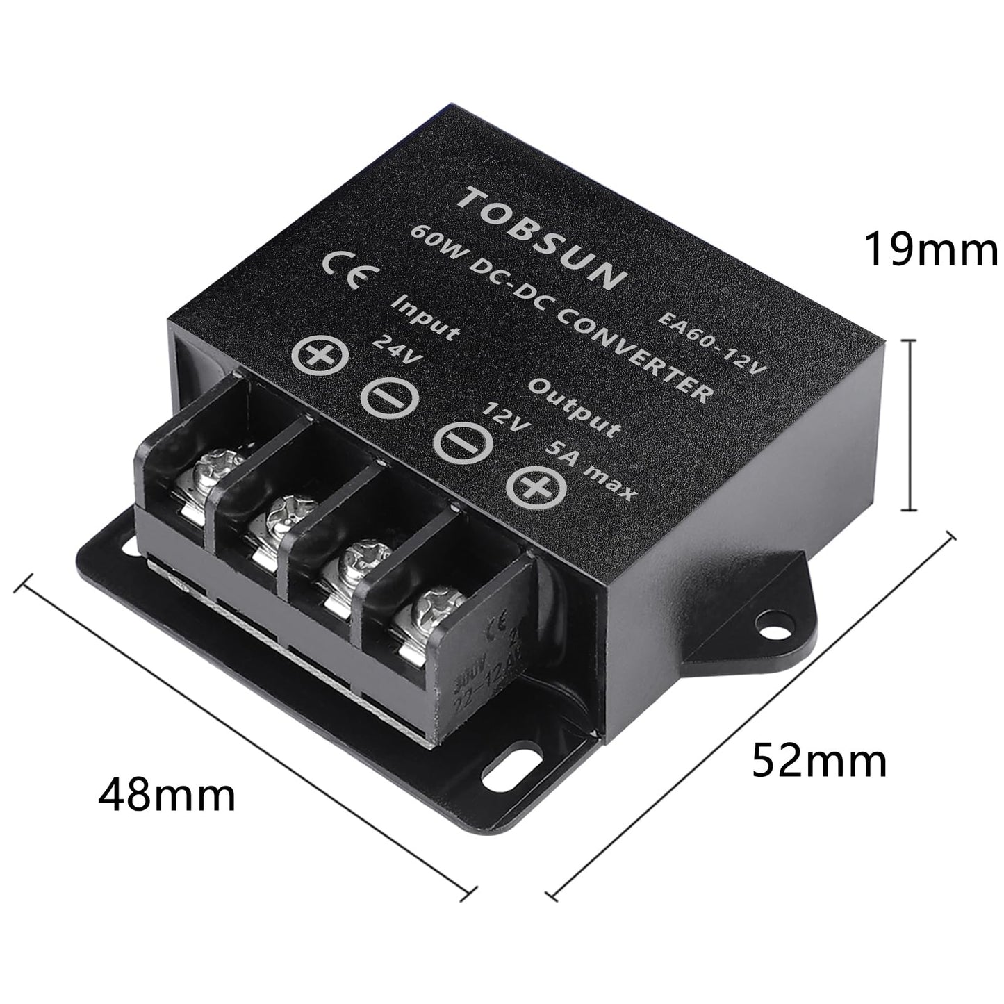 DC 24V to 12V 5A Converter 60W Voltage Step Down Buck Converter Regulator Reducer Power Converter Mini Module for Automotive, Industrial & DIY Electronic Projects