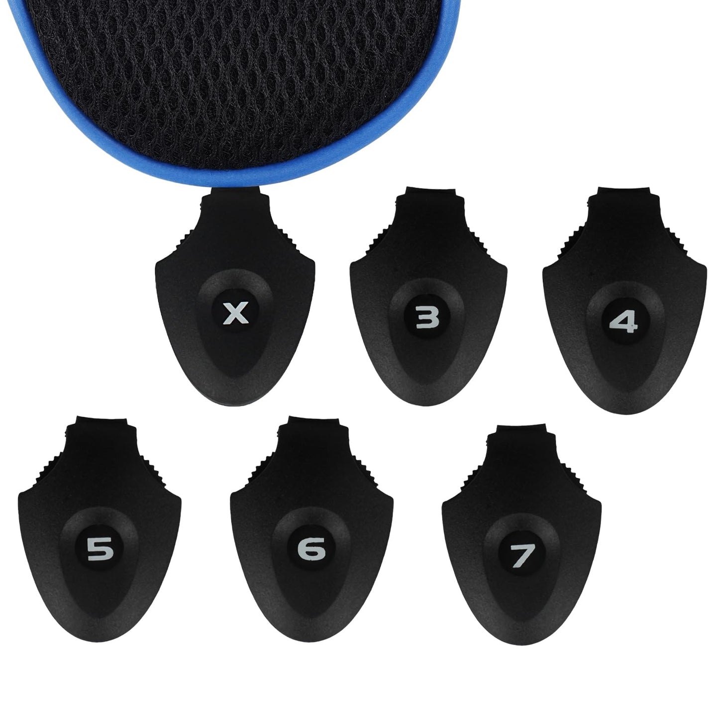 Andux 4 Pack Long Neck Golf Hybrid Club Head Covers Black/Blue