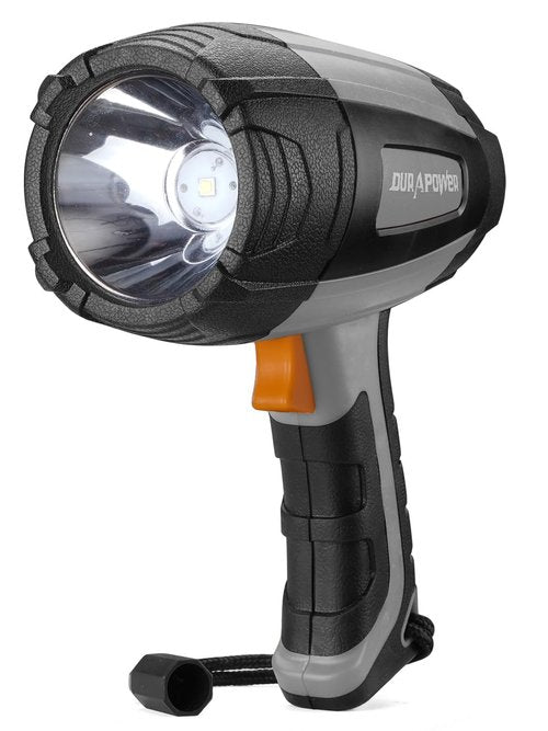 Durapower Rechargeable Spotlight, 500 Lumens LED Spotlight Flashlight, IPX2 Waterproof Handheld Spot Light for Indoor Outdoor Farm Camping Emergency (Grey)