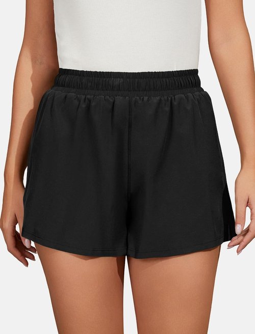 FireSwan Women's 2-in-1 Athletic Shorts - High Waisted, Quick Dry, Workout with Pockets