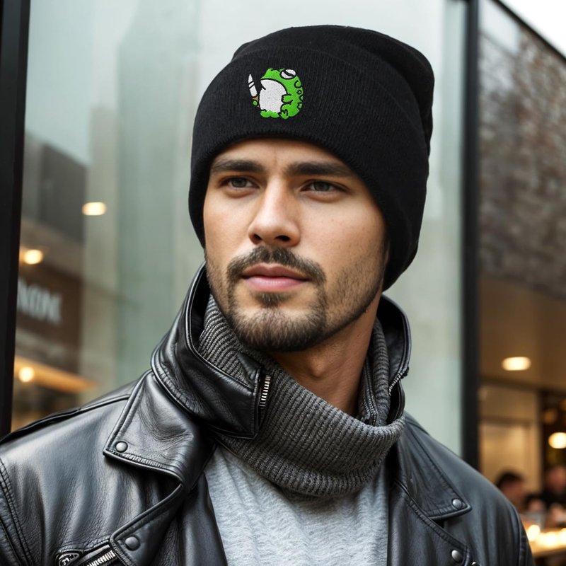 UYDOXCU Funny Cool Beanies Cute Gothic Knit Hat for Men and Women (Frog)
