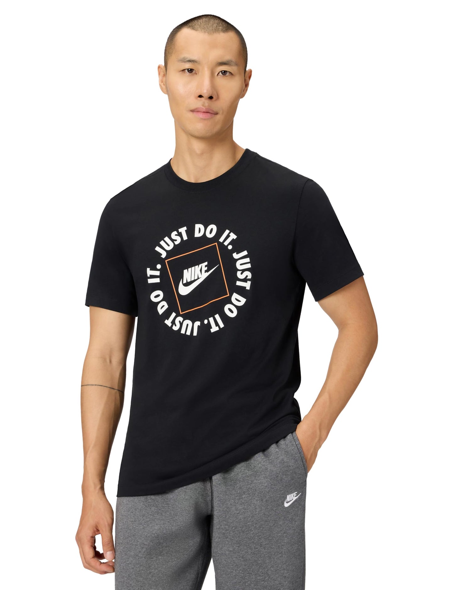 Nike Mens Sportswear Club T-Shirt (Just Do It Circle)