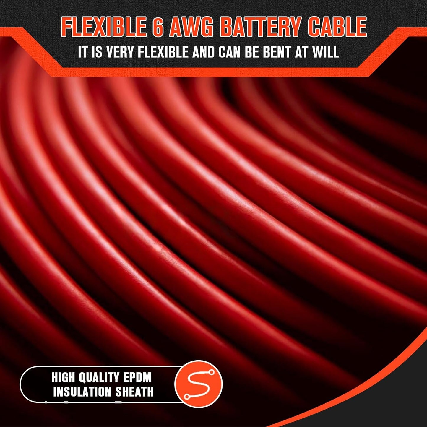 6 Gauge Wire - 20 FT Black & 20 FT Red Battery Cable | Copper Welding Wire with Connectors