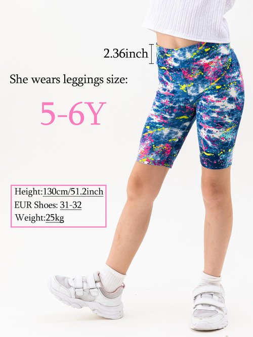 10 Pack Girls Bike Shorts 2.36” High Waisted Black Yoga Shorts for Toddler Girls Running Dance Jumping Sports Cheer (US, Age, 7 Years, 8 Years, 10 Random Prints)
