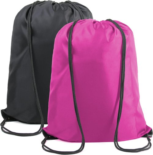 BeeGreen Drawstring Backpack - Heavy Duty Cinch Sack | 2-Pack, X-Large 22.4" L x 17.5" W, Machine Washable
