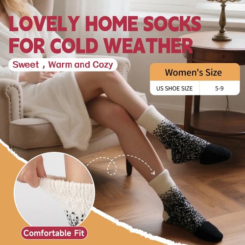 Bodvera Womens Winter Beanie Hat Scarf Gloves Fuzzy Socks 4 In 1 Set Thermal Fleece Knitted Hat Warm Long Scarf Cold Weather