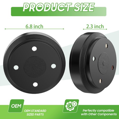 10L0L 2Pack Golf Cart Rear Brake Drums for Club Car DS 1995-Up, Club Car Precedent 2004-Up Gas & Electric Golf Cart, Replace OEM# 1017911-01,1018232-01