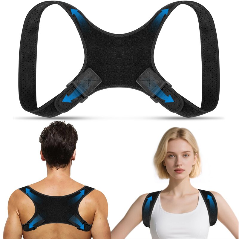 Aokyoo Back Brace Posture Corrector for Men - Bionic System Upper Back Support Shoulder Posture Brace for Women, Newly Adjustable Back Straightener Neck Pain Relief 004-L