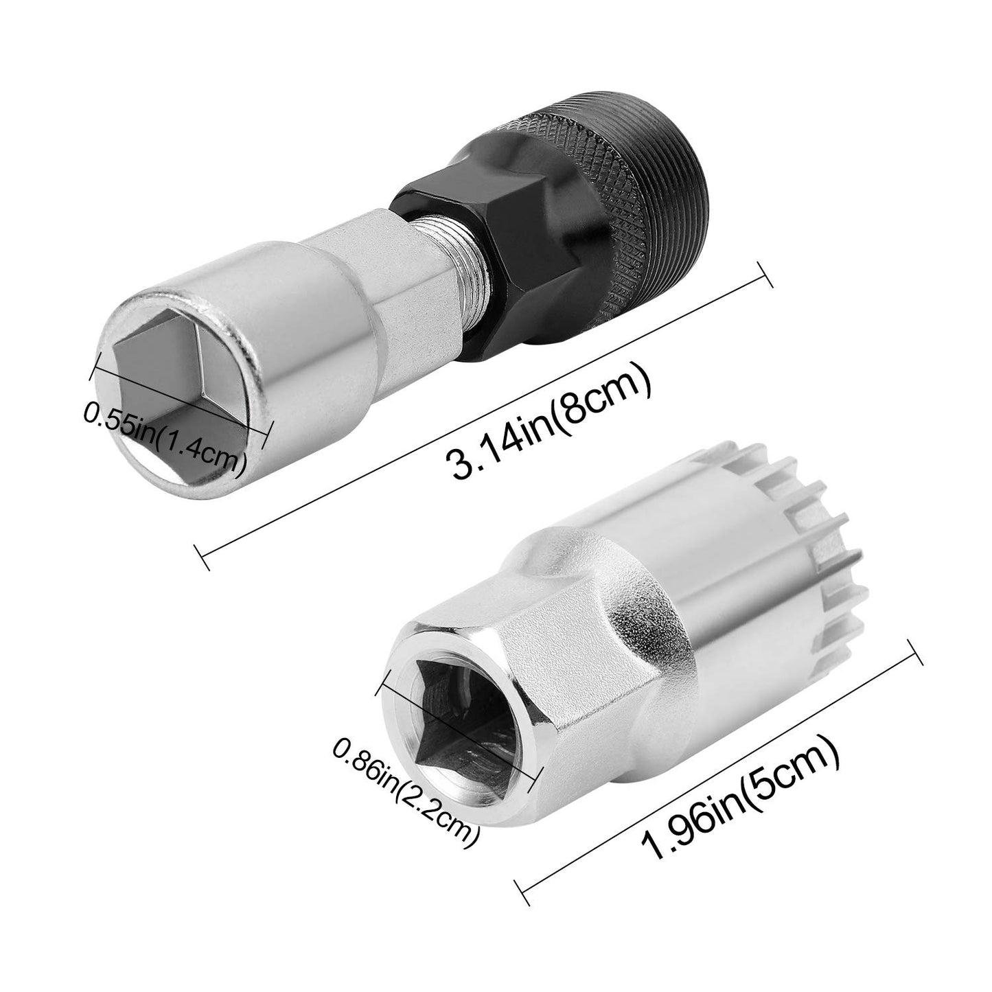 QKURT Bike Pedal Wrench+Bike Crank Extractor + Bike Bottom Bracket Remover + Spanner Wrench, 4 PCS Professional Bicycle Pedal and Crank Arm Removal Tool