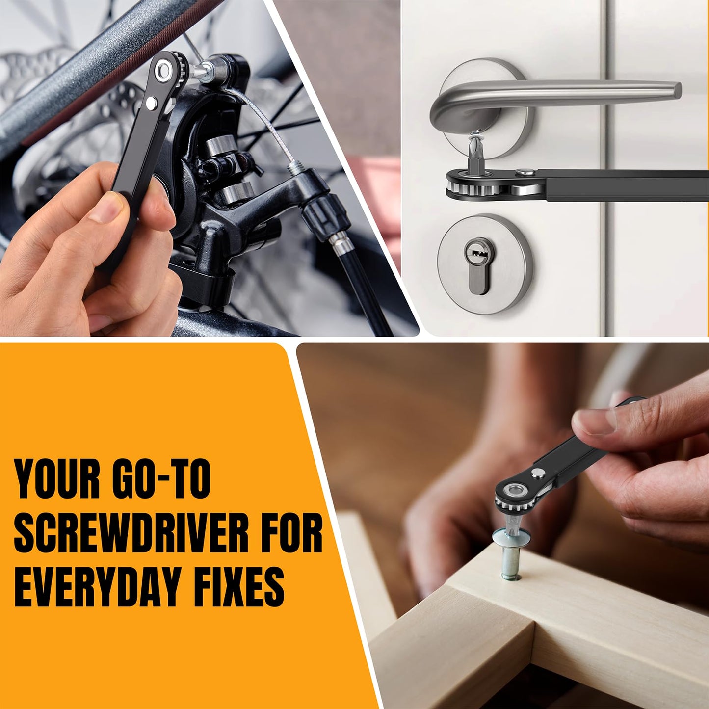 Ratcheting Screwdriver Men Gifts – Right Angle Screwdriver for Tight Spaces, Cool EDC Gadgets, Small Tool Gift for Men Dad Husband