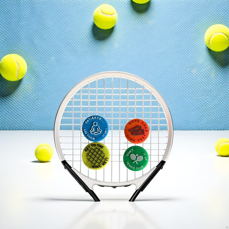 ZGLUZP 4 Pcs Spicy/Aggressive Reminder to Keep You On Your Tennis Game - Tennis Vibration Dampener, Tennis Racket Dampener, The Best Tennis Gift for Every Player Team Tennis Vibration Dampeners