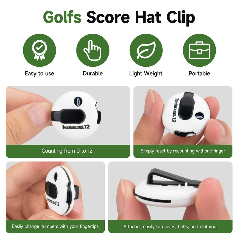 Nvrtio Golf Essentials Kit | Must Have Golf Accessories - Golf Green Reader, Divot Repair Tool, Golf Ball Marker, Golf Score Counter, Golf Tee Holder, Golf Impact Tape, Golf Gifts for Men
