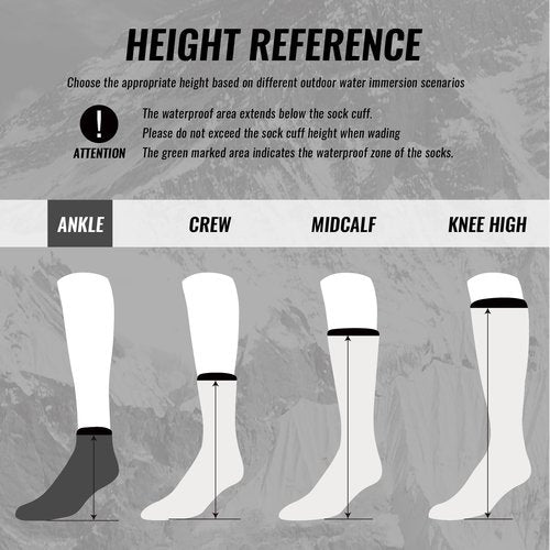 LEAKDRY Waterproof Socks,Breathable,Lightweight,Ankle Socks,Hiking,Running,Fishing,Unisex (US, Alpha, Large, Regular, Regular, Grey/Black)