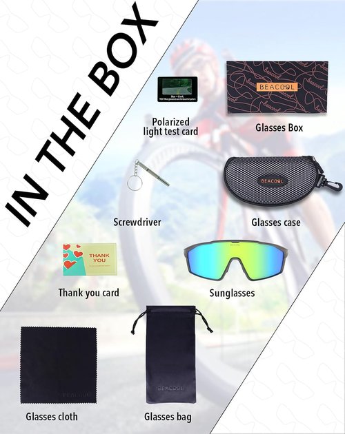 BEACOOL Polarized Sports Sunglasses - UV400 Protection | Lightweight TR90 Frame for Cycling, Fishing & Golf