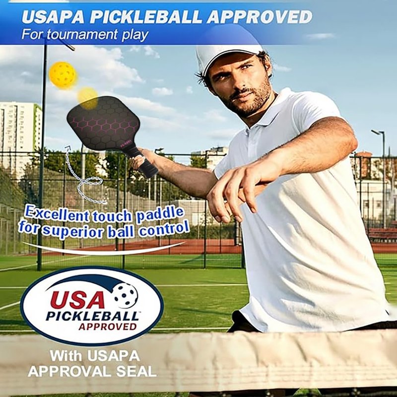 Belieflaw Professional-Grade Fiberglass Pickleball Paddles - USAPA Certified | Lightweight & Durable Design | Ideal for Beginners & Home Use