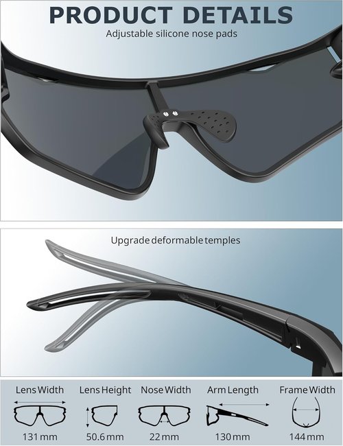 KALIYADI Polarized Sunglasses - UV400 Protection for Men | Ideal for Cycling and Running