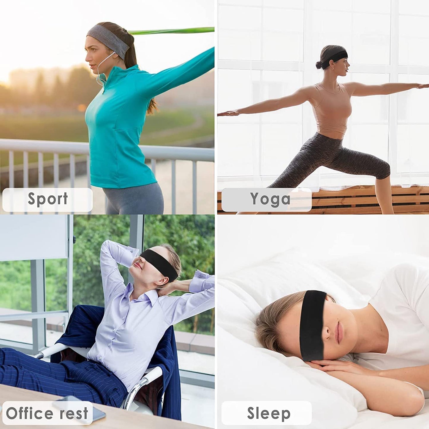 Skiennix Premium Elastic Headbands - Non-Slip Workout Hair Bands for Men & Women | 3 Colors Set
