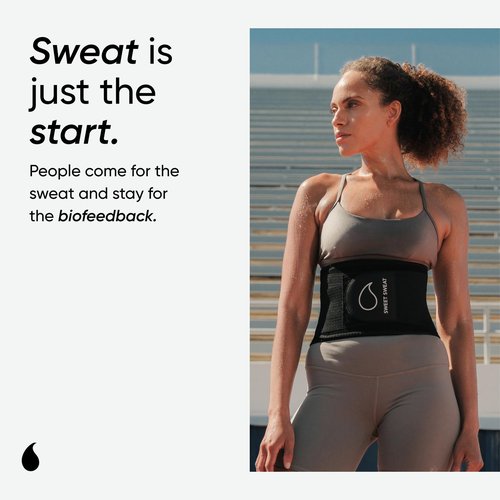 Sports Research Sweet Sweat Waist Trimmer Pro Series - Premium Sweat Enahancing Fitness Belt w/Adjustable Straps for Back Support & Tighter Cinch - Black, (XS-S)
