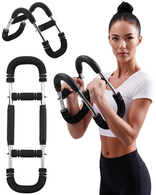 Twister Arm Exerciser for Men - Adjustable Spring Bar for Upper Body & Arm Workouts - Build Chest, Shoulders, Triceps & Forearm Strength Home Gym Strength Trainer Blaster (60-90lbs Resistance)