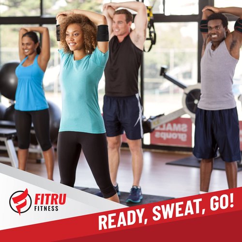 Fitru Arm Trimmers - Exercise Wraps for Arms - Sauna Compression Neoprene Sleeves - Workout Accessory for Women & Men - Thermal Non-Slip Bicep Spot Trimmer - 4 Sizes For Precise Fit
