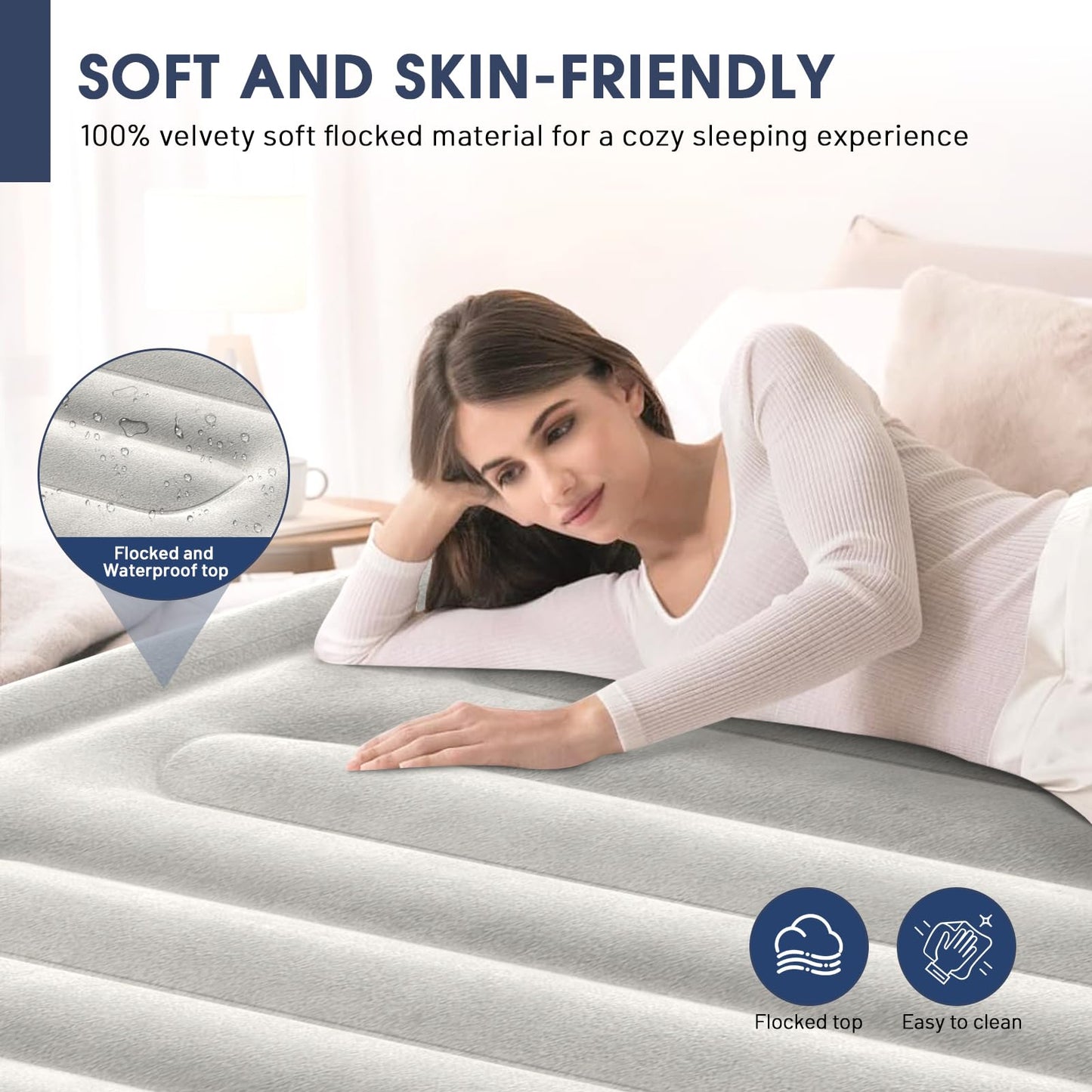 DIVON Air Mattress Queen with Built in Pump,18'' Raised Blow Up Mattress