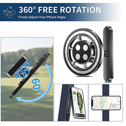 Magnetic Golf Cart Alloy Phone Holder Compatible with Mag-Safe iPhone 12-17, Fits EZGO, Club Car, Yamaha, Golf Cart Accessories Essentials 2026 Valentine's Day Ideas Golf Gifts for Men Women Him