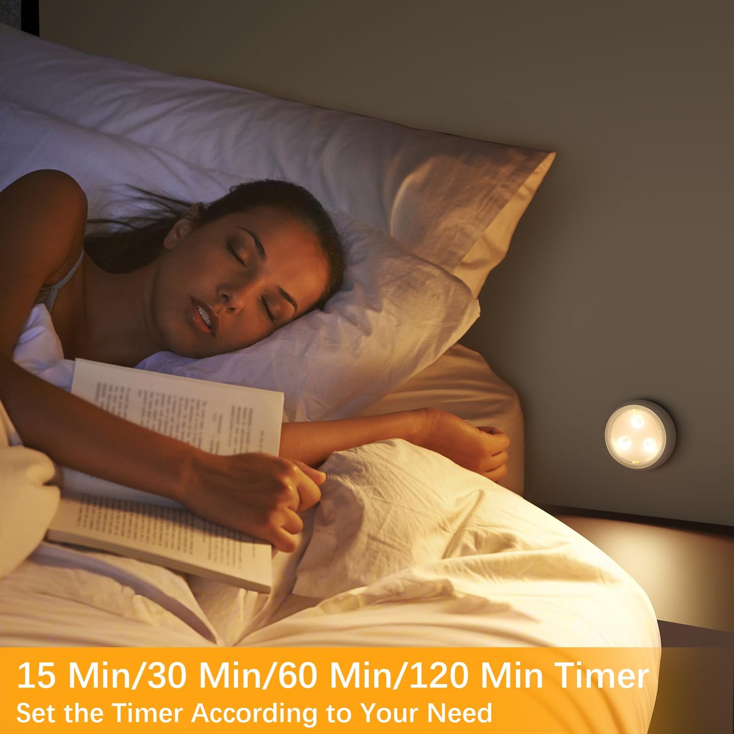 YLXS 10 Pack LED Puck Light with Remote, 3 Color Battery Operated Dimmable Push Tap Light, Portable Under Cabinet Lighting Stick On, for Closet Kitchen