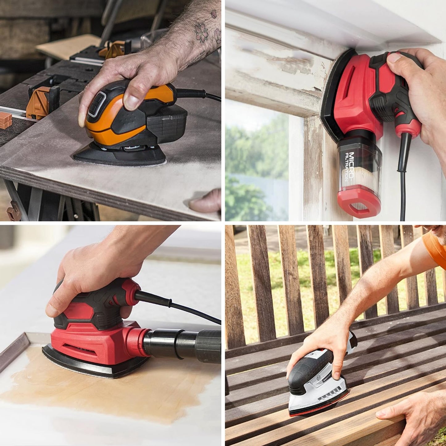 50PCS Mouse Detail Sander Sandpaper Hook and Loop 11-Holes Triangular Sanding Sheets for Mouse Sanders - Mixed Grits Coarse to Fine 60/120/240/400/600/800/1000/1200/1500/2000 Grits