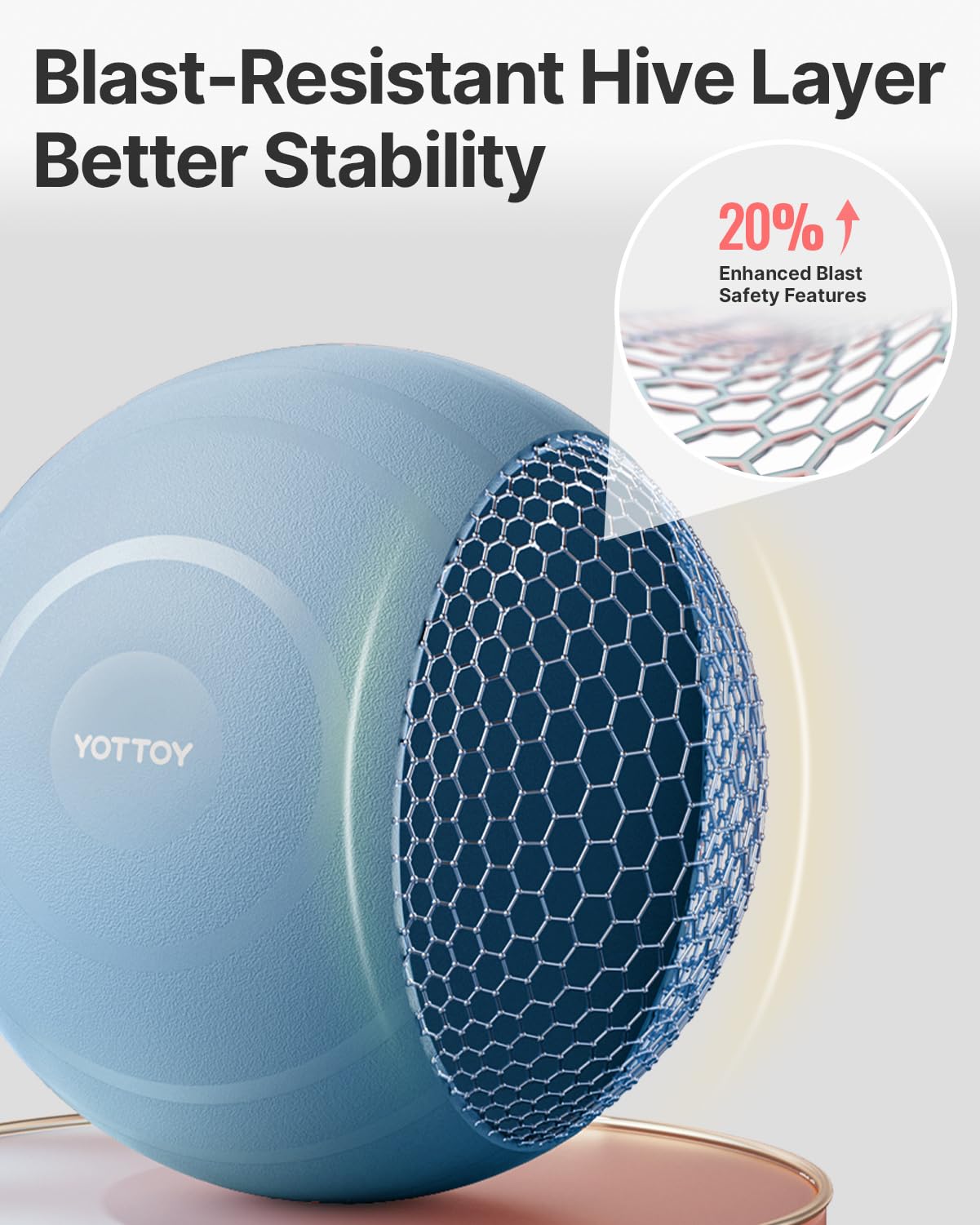 YOTTOY Anti-Burst Exercise Ball for Working Out, Yoga Ball for Pregnancy,Extra Thick Workout for Physical Therapy,Stability Ball for Chair Fitness with Pump (Blue)