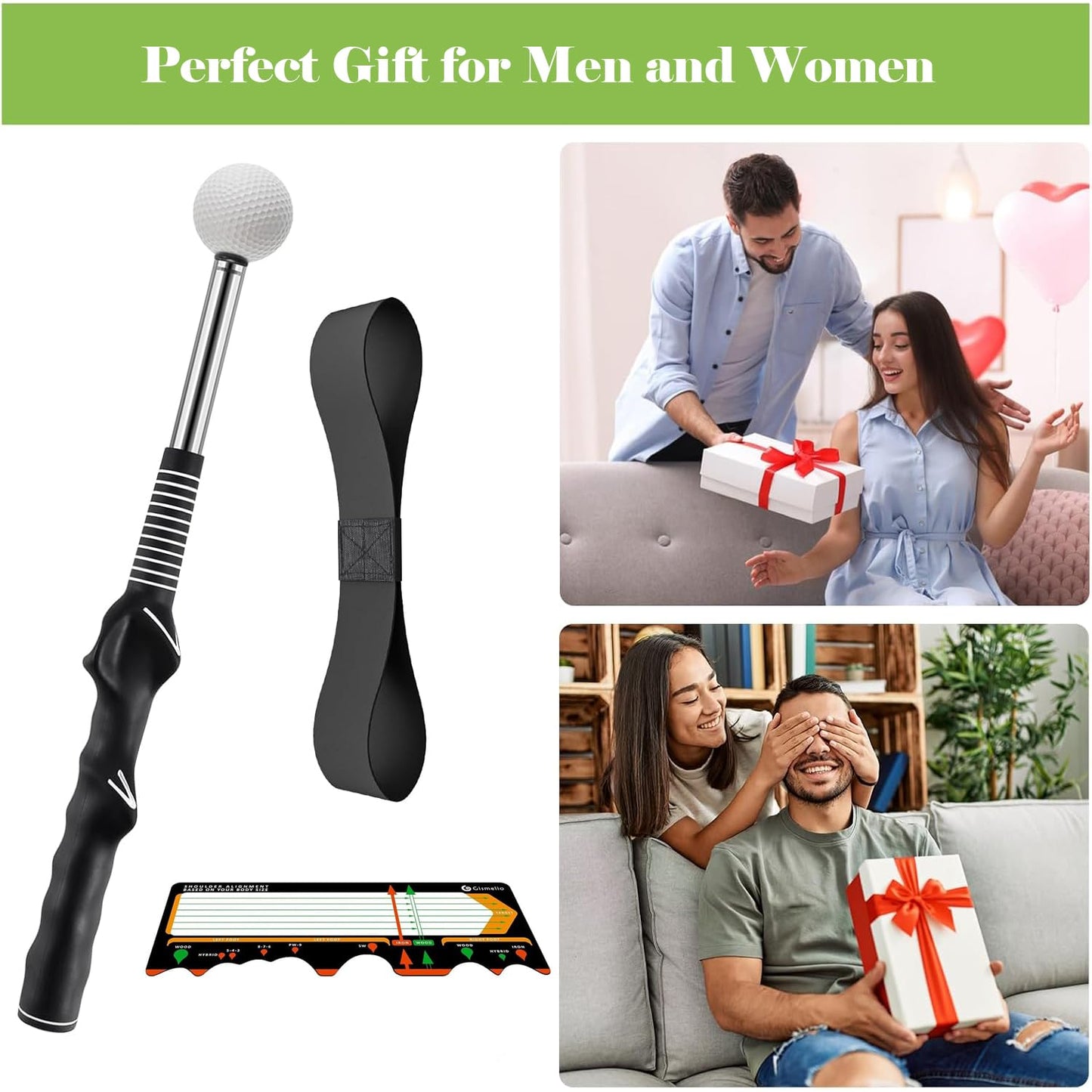 WONXISEN Golf Swing Training Aid - Retractable Grip Trainer with Click Feedback Portable & Right Handed Perfect for Beginners Indoor/Outdoor Use Golf Sure Stance Beginner