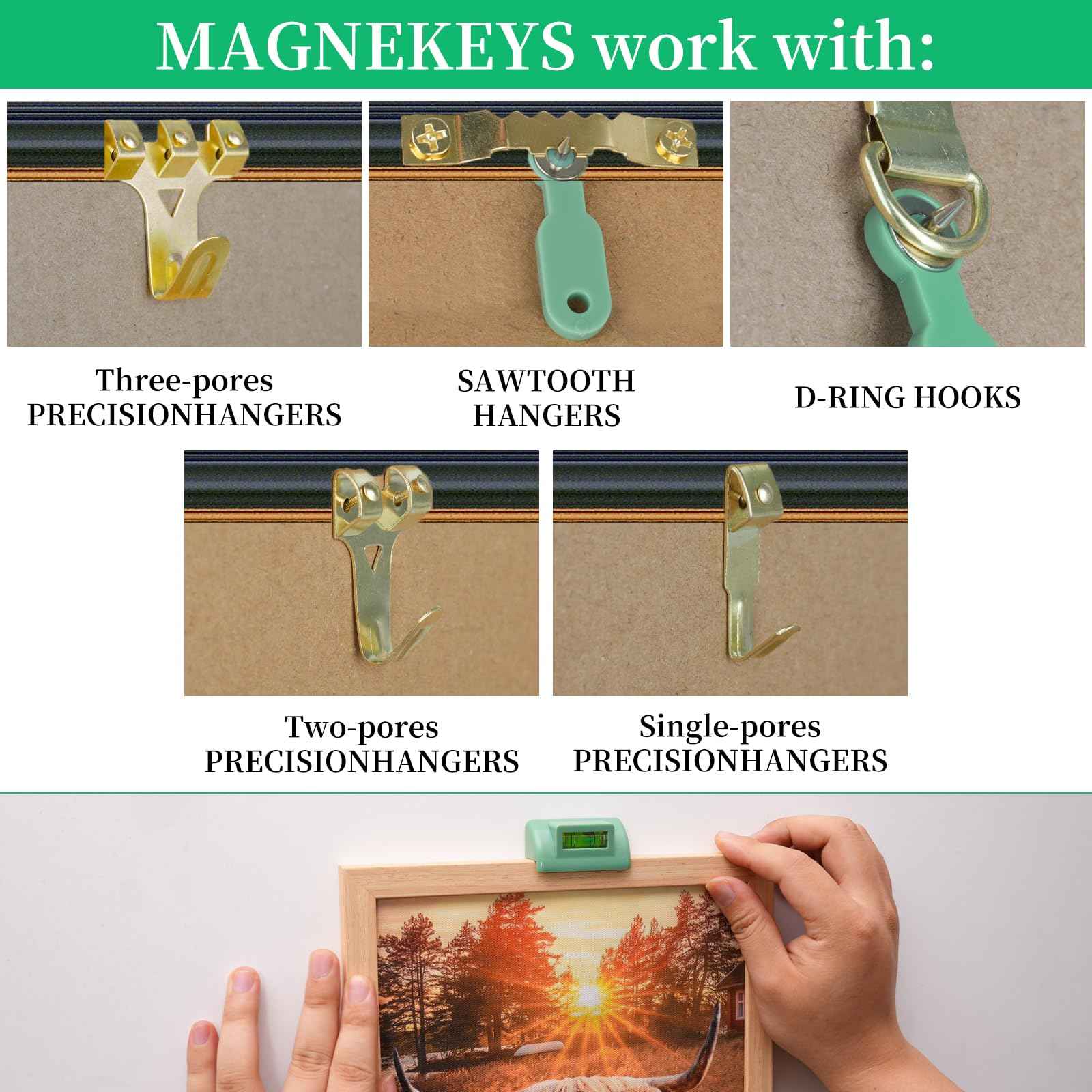 Picture Hanging Tool Kit Picture Hangers Wall Hanging kit Picture Frame Hanger Tool Level Heavy Duty Photo Hanger Wall Hanger Level