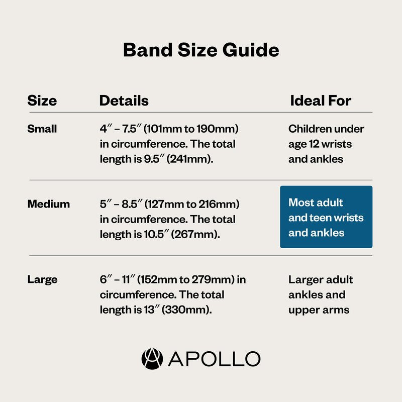 Apollo Neuro Sleep Band | Enhance Sleep With Adjustable Ankle Strap for Apollo Wearable Devices (Black)