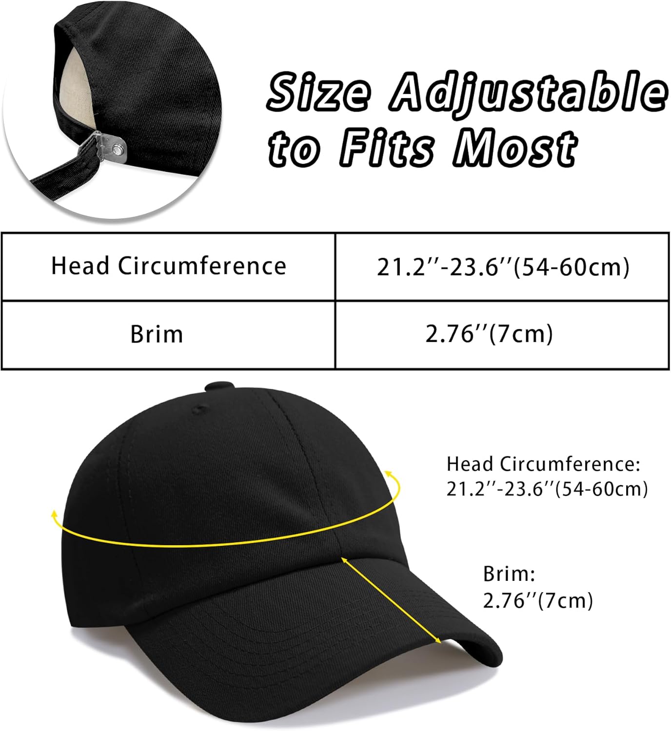 NPQQUAN Classic Low Profile Baseball Cap - Adjustable Cotton Golf Dad Hat for Men & Women