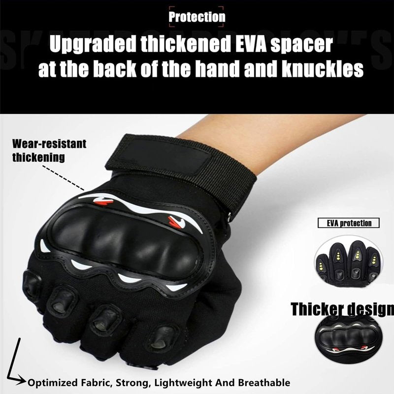 WENGINS Skateboard Gloves, Skateboard Gloves with Sliders, Longboard Downhill Slide Outdoor Skate Gloves, 3 Slider Available Suitable for Beginner Advanced Players (Black Set)