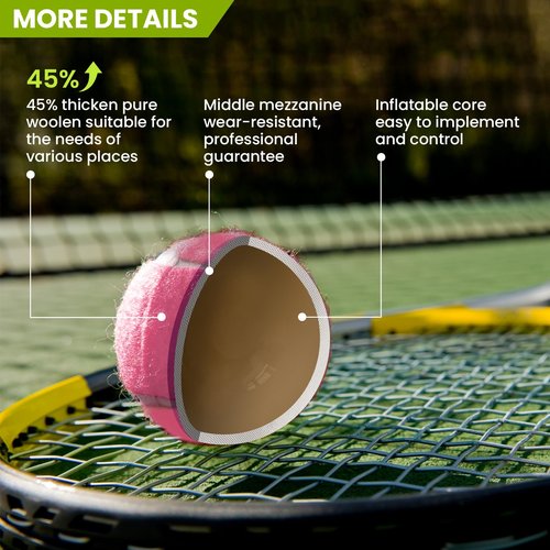 FINGER TEN Kids Tennis Balls for Dogs Youth Beginners Practice Durable Orange Low Compression Stage Pressureless Bulk Training Tool Playing with Pet (24 Pack-Pink)