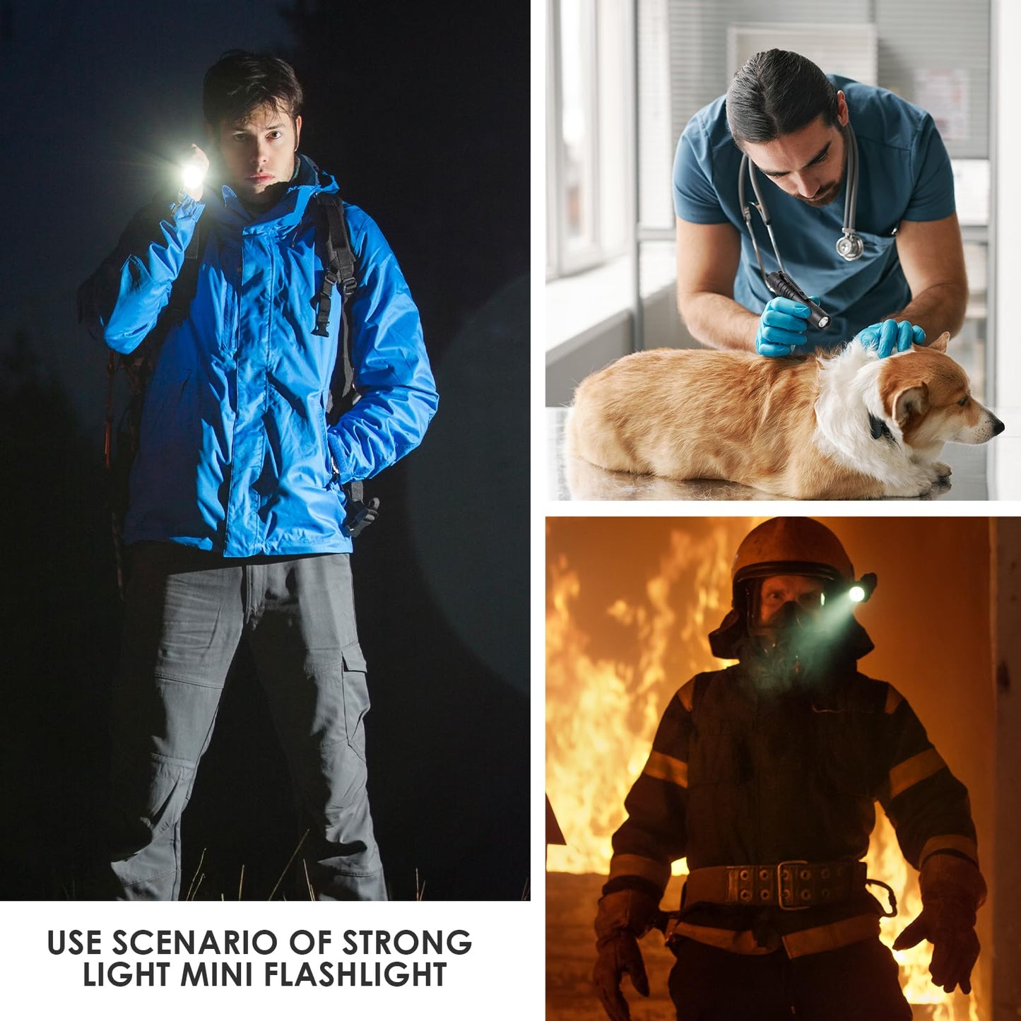 3.5" Mini Flashlight, AAA Small Pen Light with Clip, 500 Lumen Pocket Pen Flashlight Powered by AAA Battery, Portable Versatile for Inspection Medical Repair Camping Outdoor Emergency (White Light)