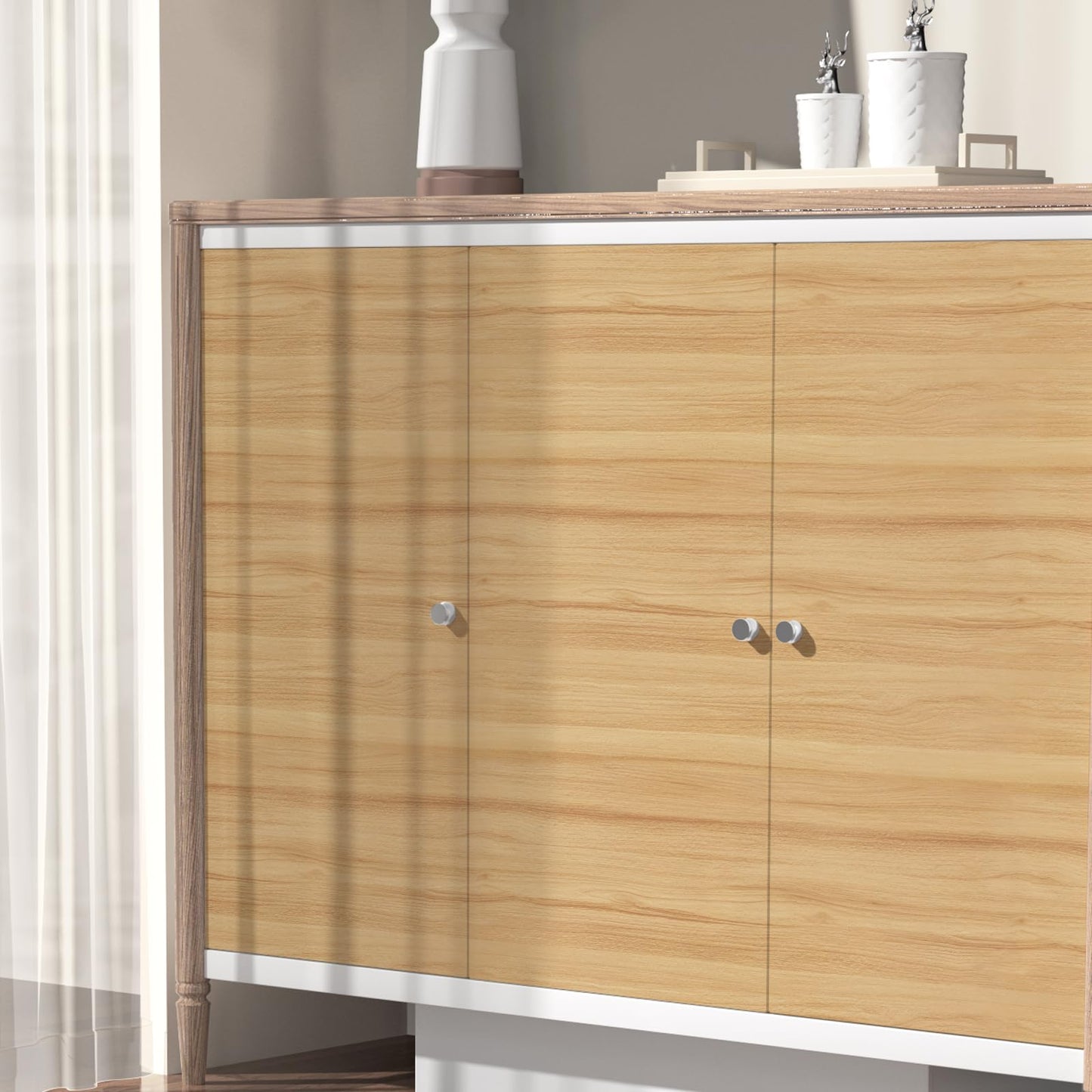 Light Wood Grain Contact Paper Peel and Stick Wallpaper A Set of 17.3"x120" Natural Wooden Contact Paper for Cabinets Countertops Drawer Shelf Liner Self-adhesive Removable Wallpaper Waterproof