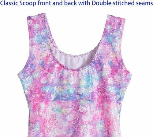 Domusgo Gymnastics Leotards - Sparkly One-Piece Tumbling Outfits for Girls | Comfortable Fit