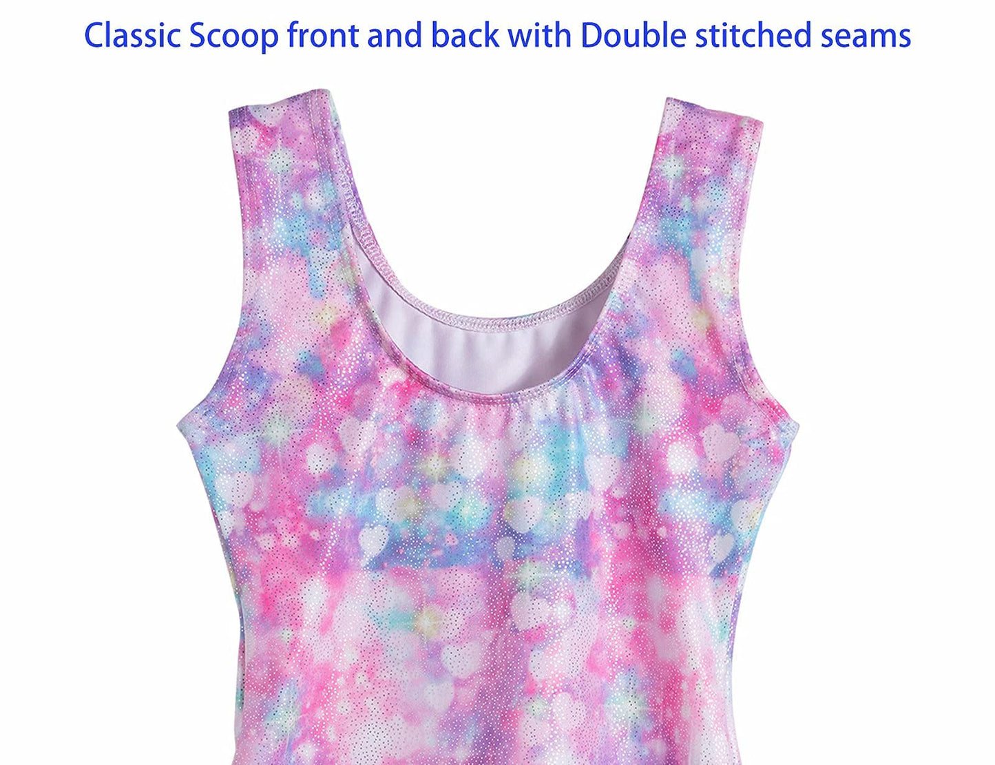 Domusgo Gymnastics Leotards for Girls 2t 3t Purple Hearts Sparkly One Piece Tumbling Outfits