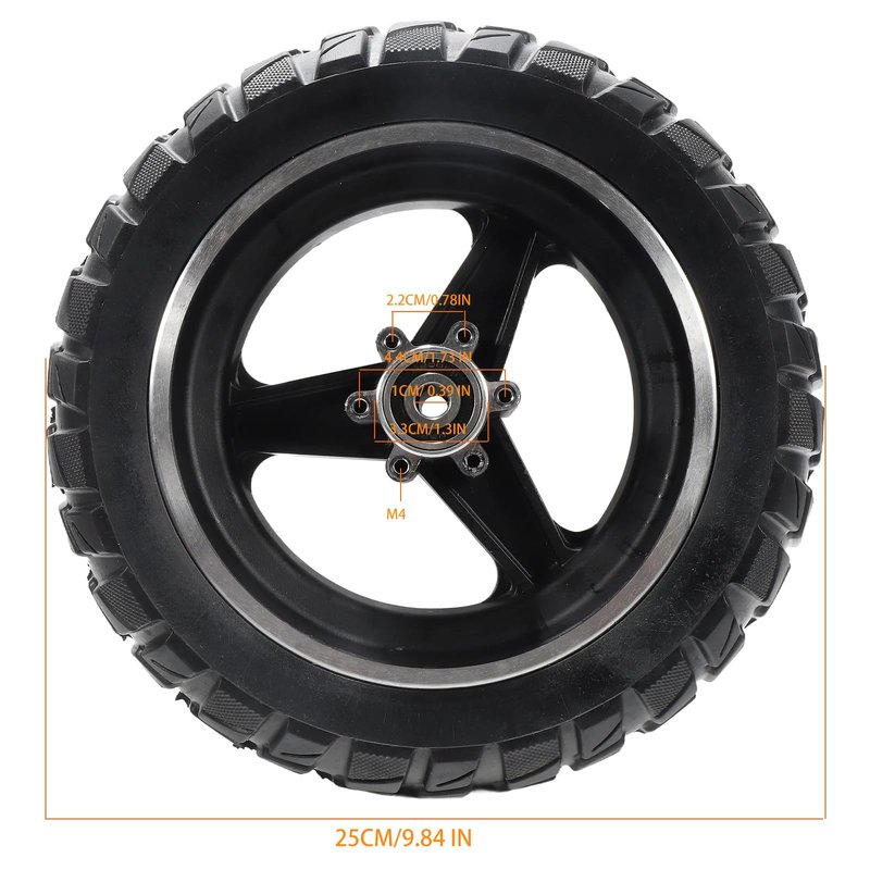10x2.70-6.5 Solid Tire, 10 Inch Electric Scooter Solid Wheel Puncture-Proof Tire Replacement for Evercross H5 70/65-6.5 Electric Scooter Super-Grip Replacement Wheel