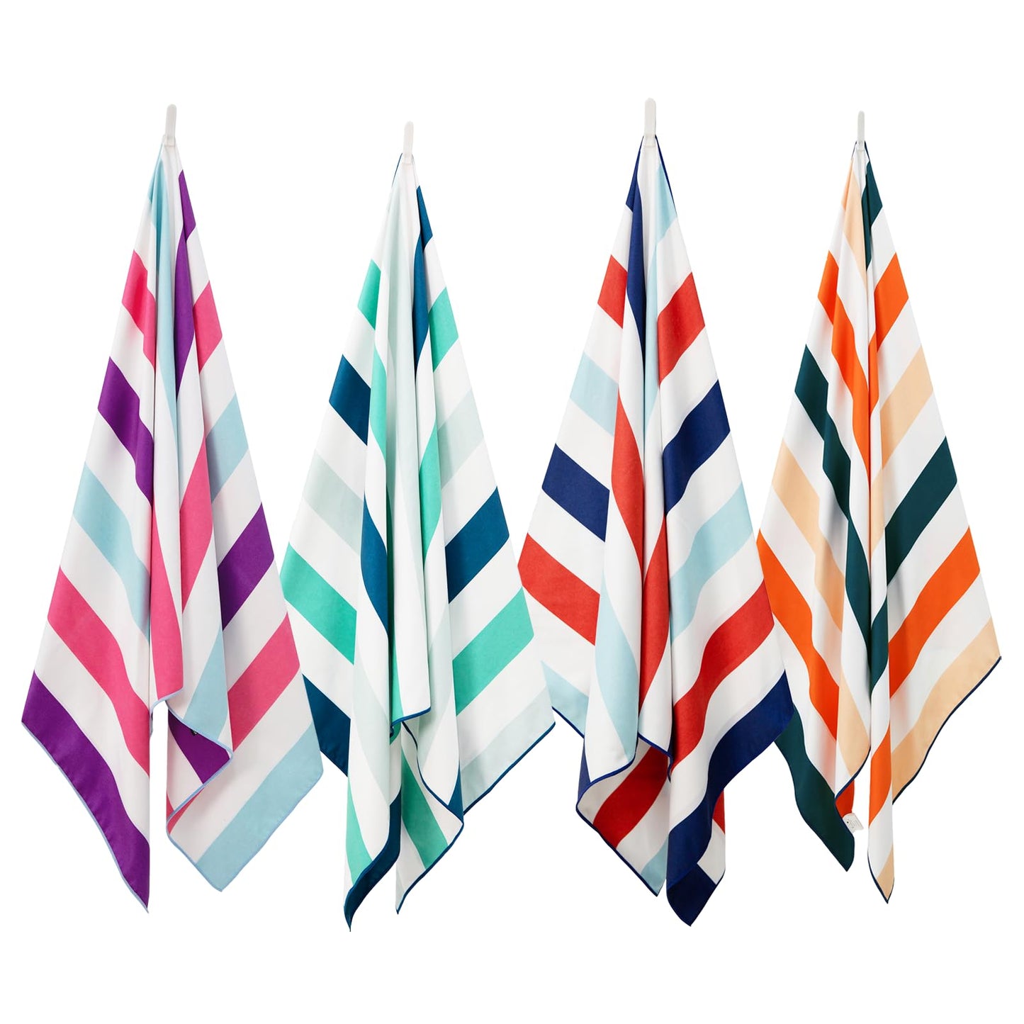 Exclusivo Mezcla 4 Pack Microfiber Quick Dry Beach Towels, Oversized Lightweight Sandfree Pool Towels for Swimming Camping Travel with Bagn (Multi, 35x70 Inches)
