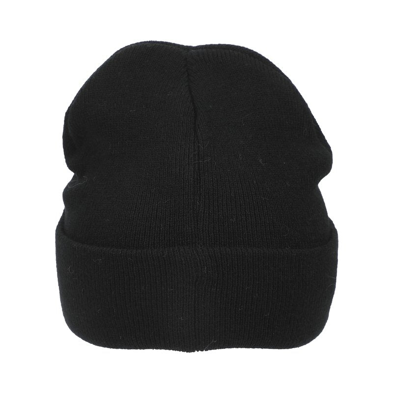 One Piece (Live Action) Jolly Roger Pirate Cuff Embroidery On Ribbed Black Acrylic Knit Cuff Beanie