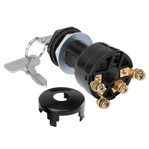 Roykaw 12V Golf Cart Ignition Switch with Keys Compatible with Club Car DS/Precedent/Turf Carryall I & II/XRT 1996-up Gas Golf Cart, 4 Terminals Switch, OEM# 101826301