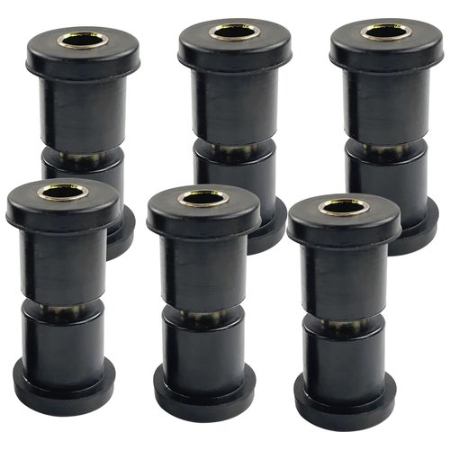 Huskey EZGO TXT Golf Cart Rear Leaf Spring Bushing Kit with 6X Sleeves and 12X Bushings Made of Long Lasting Rubber for 1996-Up. Replaces OEM Sleeve Part No#: 70289G02 and Bushing Part No#: 70291G0.
