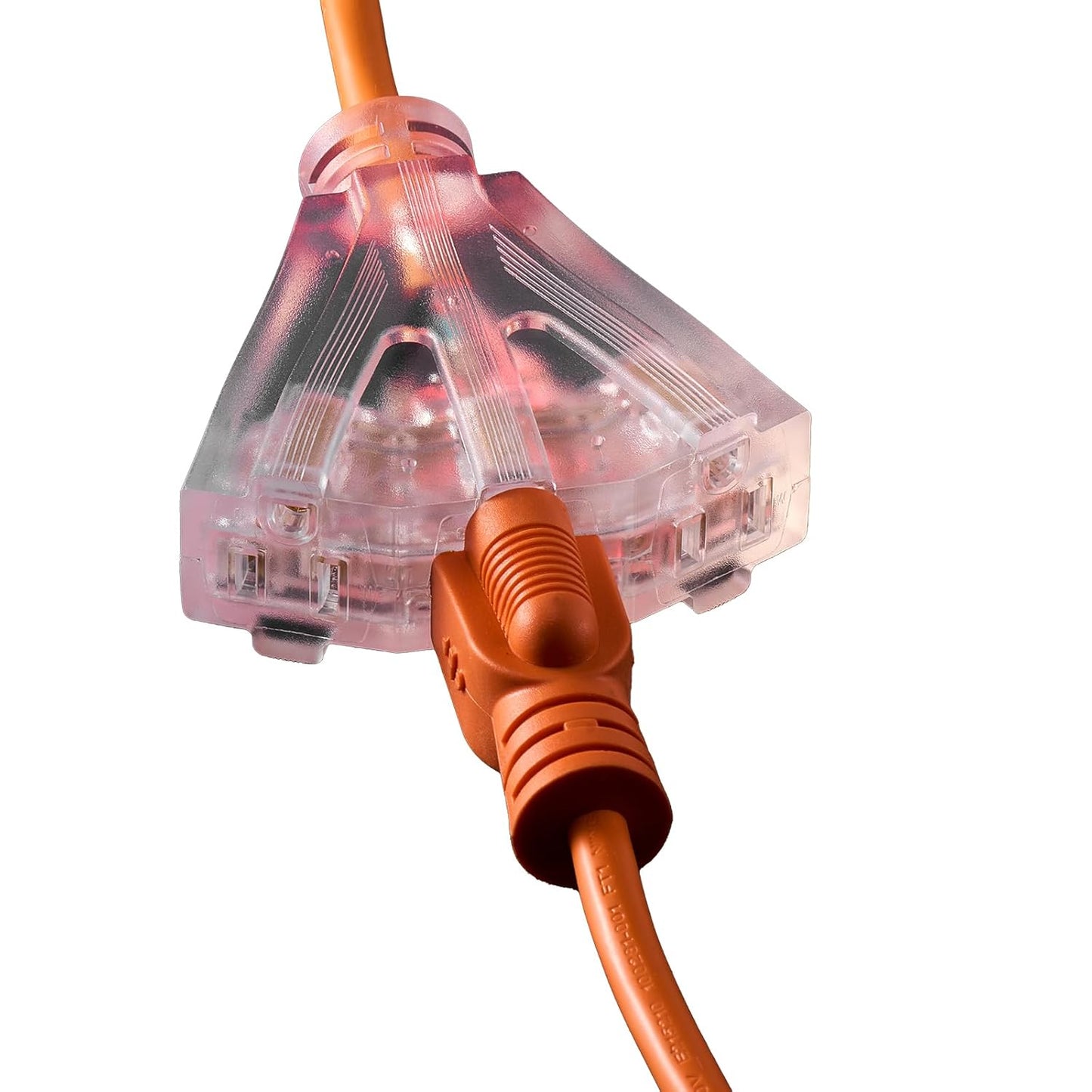 30 FT Retractable Extension Cord Reel - Heavy Duty 16AWG with Lighted Triple Tap Outlet & Circuit Breaker for Garage/Shop