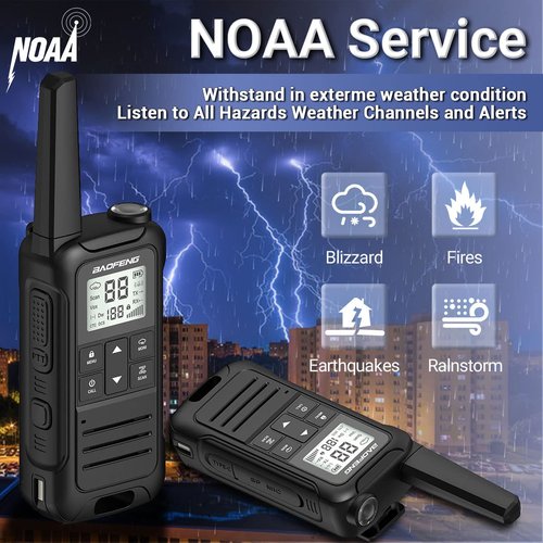 Walkie Talkies Long Range Rechargeable Walkie Talkie for Adults, Baofeng F22 FRS Radio Walky Talky Family Walkie-Talkie with Flashlight 1400 mAh Battery USB Charger for Camping Trip 2Pack